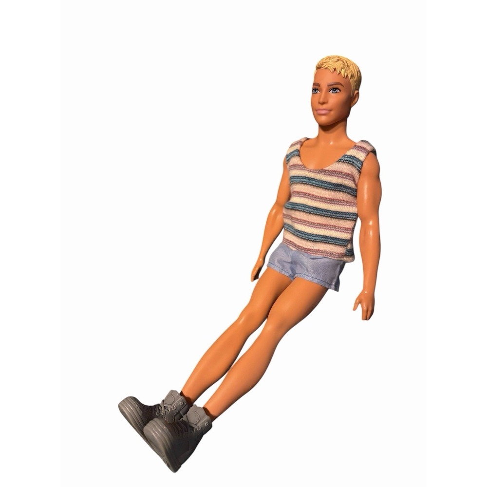 Barbie Ken Fashionistas Doll Sculpted Blonde Hair Shorts, Tank Top And Shoes